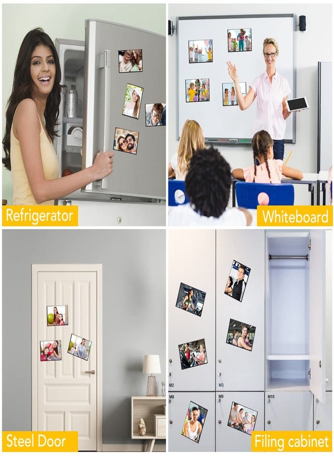 YixangDD 5 Pack Magnetic Picture Frame, 4 x 6 Inches Fridge Magnetic Photo Frames, Magnetic Photo Frames for Refrigerator, Home, School, Office (Black) - Image 3